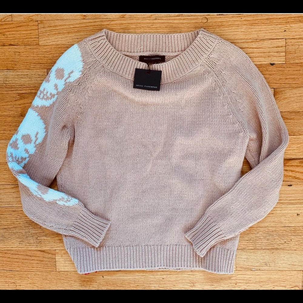 Skull Cashmere Salmon Pink cotton blend sweater
